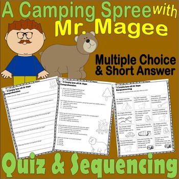 Preview of A Camping Spree with Mr. Magee Reading Quiz Test & Story Scene Sequencing