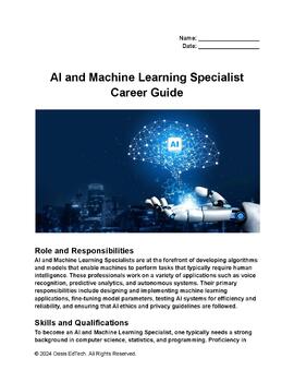 Preview of A Career as an AI and Machine Learning Specialist Worksheet