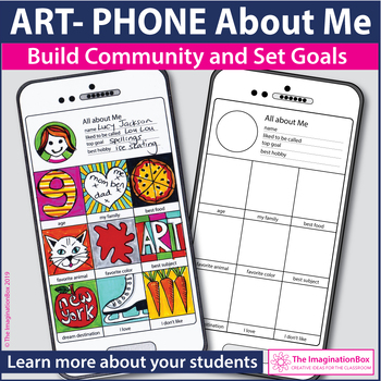 Preview of All About Me Back to School Cell Phone, Art and Writing Activity