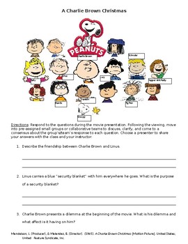 Preview of A Charlie Brown Christmas Movie Activity
