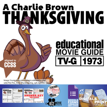 Preview of A Charlie Brown Thanksgiving Movie Viewing Guide | Worksheet | Google (1973)