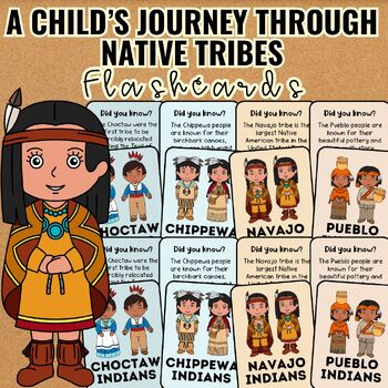Preview of A Child's Journey Through Native Tribes Printable Flashcards | November Set 