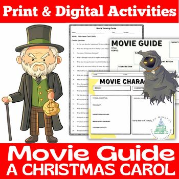 Preview of A Christmas Carol (2009) Movie Guide |  Digital & Print Worksheets | Holiday