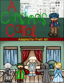 Preview of A Christmas Carol Math and Literacy(Adapted for PreK-1)