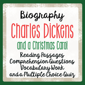 Preview of A Christmas Carol CHARLES DICKENS Biography Texts Activities PRINT and EASEL