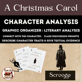 Preview of A Christmas Carol Charles Dickens Scrooge Character Analysis with Answer Key