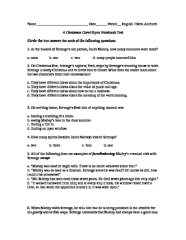 A Christmas Carol Common Core Reading Comprehension Test by Miss Kris ELA