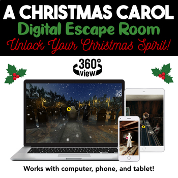 Preview of A Christmas Carol Digital Escape Room | Reading Comprehension Game