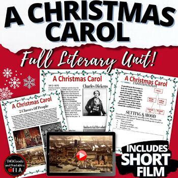 Preview of A Christmas Carol ELA FULL UNIT w. Animated Short Film & Writing Activities