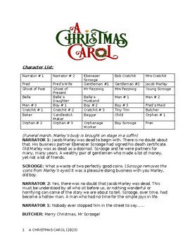 Preview of A Christmas Carol: Festive Drama script for kids