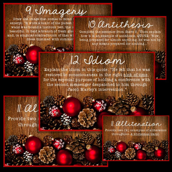 A Christmas Carol Figurative Language Task Cards by The SuperHERO Teacher