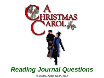 Preview of Christmas Carol - Novel Study - Journal Response Questions - Charles Dickens