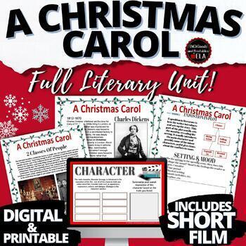 Preview of A Christmas Carol Literary Analysis FULL UNIT with Animated Short Film