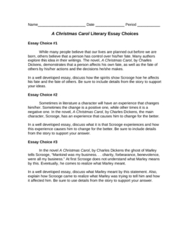 a christmas carol grade 6 essay