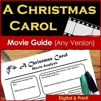 Preview of A Christmas Carol Movie Guide for Any Version - Printable & Digital