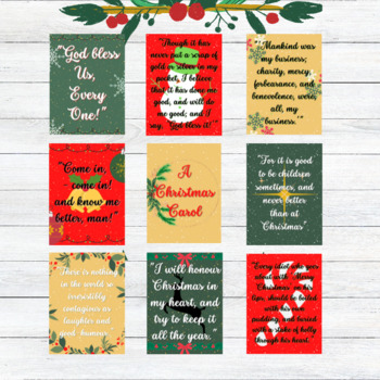 A Christmas Carol Poster Set: Eight Beautiful Quotations For The 