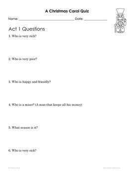 A Christmas Carol Reader's Theater, Discussion Questions and Test (3rd grade RL)