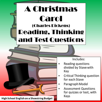 A Christmas Carol Reading, Thinking, Test Questions (Charles Dickens)