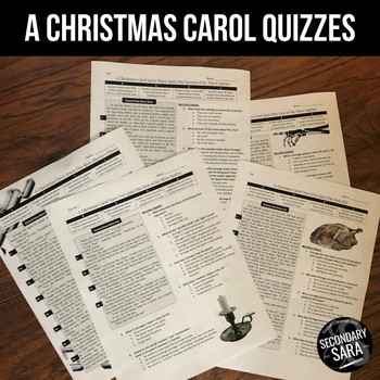 Preview of A Christmas Carol: Stave Quizzes with Text-Dependent Questions
