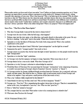 A Christmas Carol Stave Two: A Close Reading Study (9 pages), Answer Keys