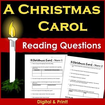 Preview of A Christmas Carol Study Guide Questions - Printable & Digital