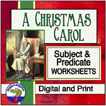 Preview of A Christmas Carol Subject and Predicate Worksheets