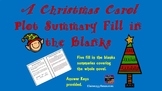 A Christmas Carol Summary Fill in the Blanks Worksheets