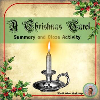 Preview of A Christmas Carol Summary and Cloze Activity Stave 1 FREEBIE!