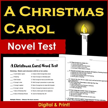Preview of A Christmas Carol Test - Printable & Digital