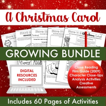 Preview of A Christmas Carol Unit Growing Bundle-Digital Resources Included