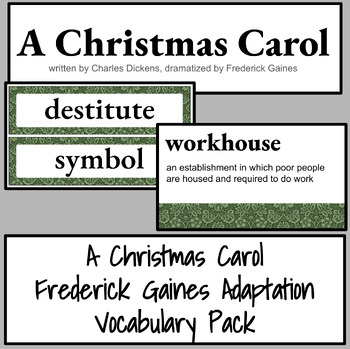Preview of A Christmas Carol Vocabulary - Frederick Gaines Adaptation