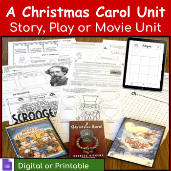 Preview of A Christmas Carol by Charles Dickens Activities for Story Play or Movie
