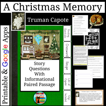 The Christmas Memory By Truman Capote Worksheets Teaching Resources Tpt