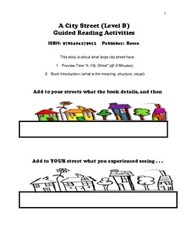 Preview of A City Street (Level B)  Guided Reading Activities