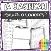 Saber y Conocer - Spanish Sorting Activity and Worksheets