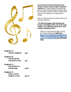 Preview of A Collection of Songbooks to Enhance Fluency