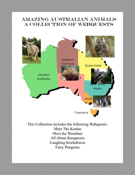 Preview of Distance Learning-Animals of Australia-A Collection of Webquests