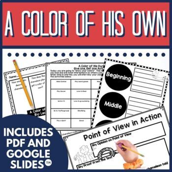 Preview of A Color of His Own by Leo Lionni Activities in Digital and PDF, Lessons, Writing