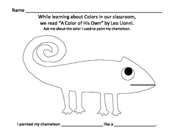 Preview of "A Color of His Own" by Leo Lionni- Chameleon Painting Activity