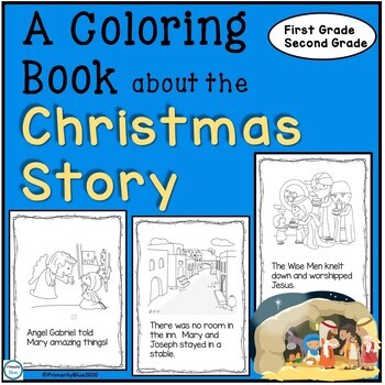 Preview of A Coloring Book about the Christmas Story for First and Second Grade