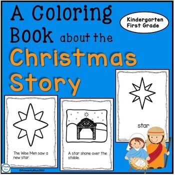 Preview of A Coloring Book about the Christmas Story for Kindergarten and First Grade