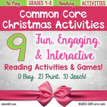 Preview of Christmas Activities for Reading Comprehension