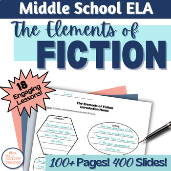 Preview of Elements of Fiction Unit - Short Story Unit  for Middle School ELA