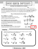 A Complete Worksheet on Rationalizing Denominators with Co