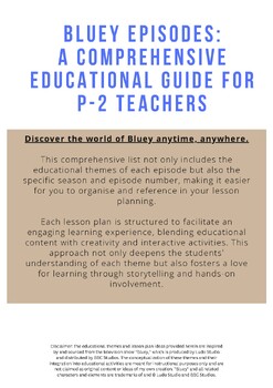 Preview of A Comprehensive Lesson Guide relating to "Bluey" Episodes
