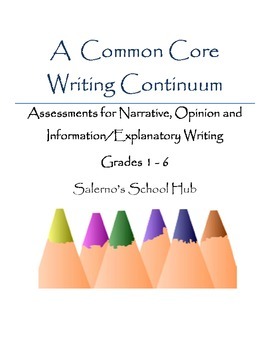 Preview of Grades 1 - 6 Continuum of Common Core Writing Skills