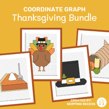 Preview of A Coordinate Graph Mystery Picture Bundle: Thanksgiving