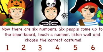 Preview of A Costume for Halloween - Vocabulary SMARTboard Games