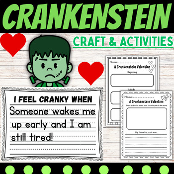 Preview of A Crankenstein Valentine Craft Literacy Activities Writing Companion February