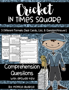 Cricket In Times Square Comprehension Questions By Monica Abarca